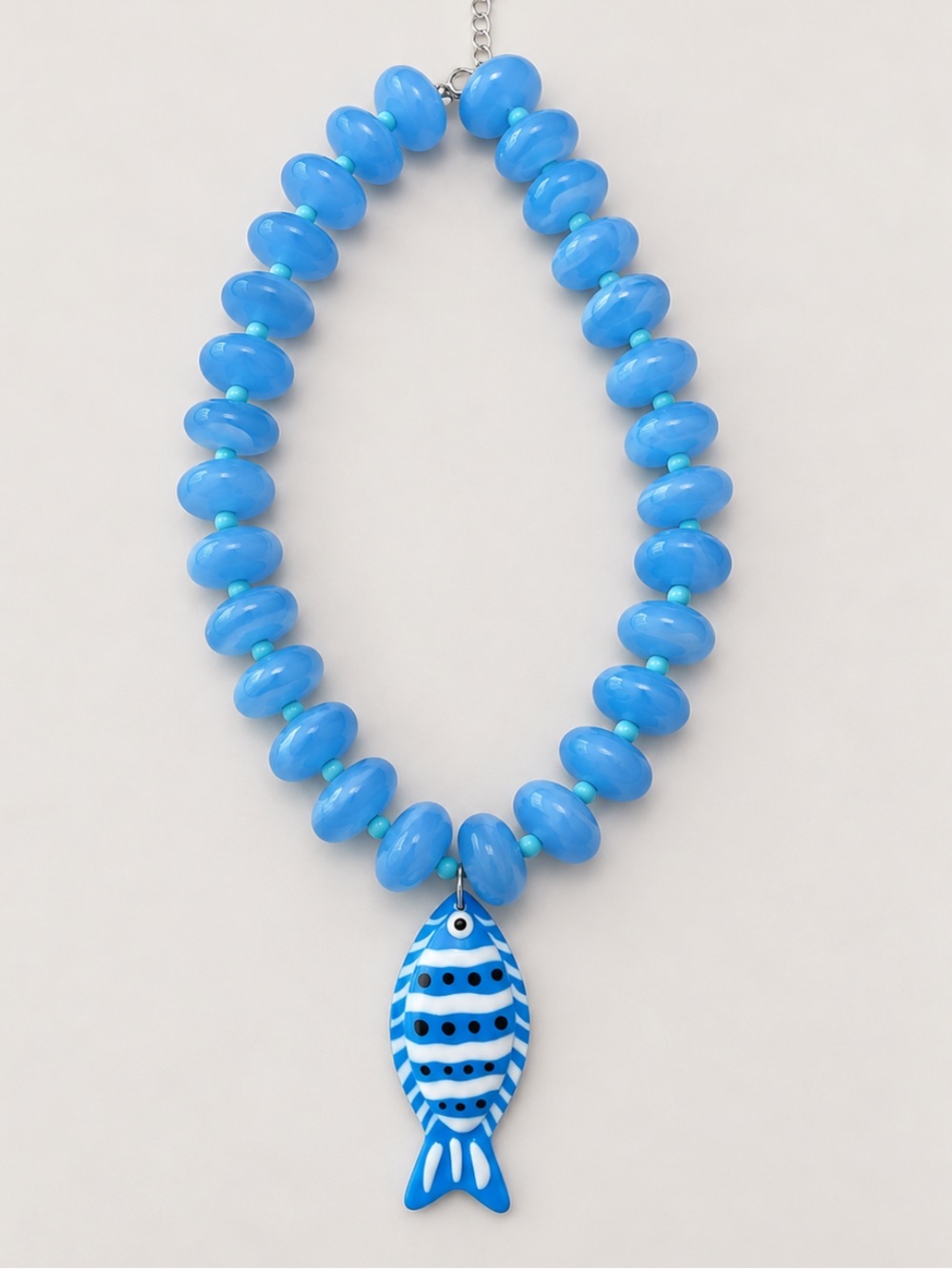 New! Coastal Blue Fish Beaded Dopamine Necklace NWOT 5066
